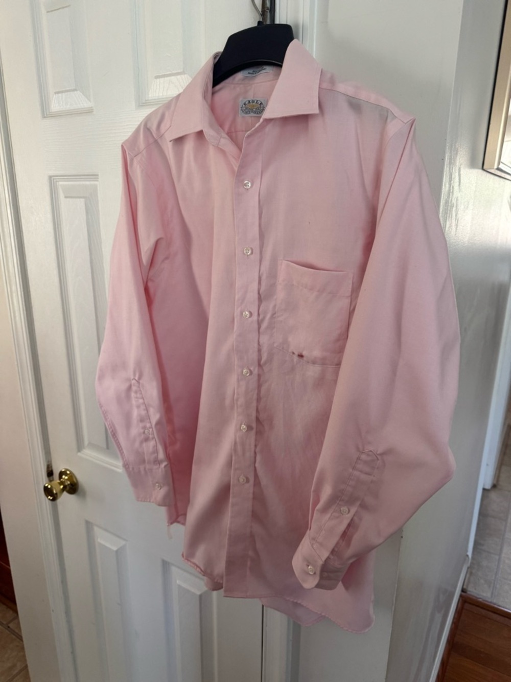 Eagle Shirtmakers Pink Dress Shirt 15.5 32/33 Non-Iron 100% Cotton Mens Medium - Picture 5 of 10